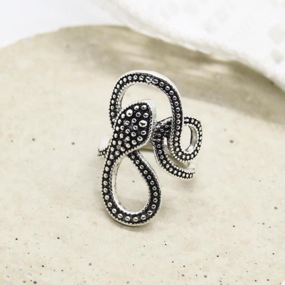 Boho Silver Snake Ring